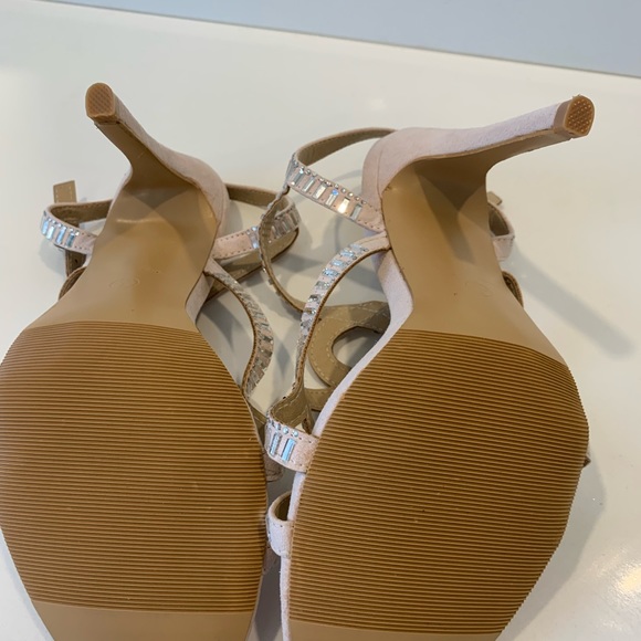 Stiletto sandals in cream (blush pastel pink) with crystals - Picture 4 of 4
